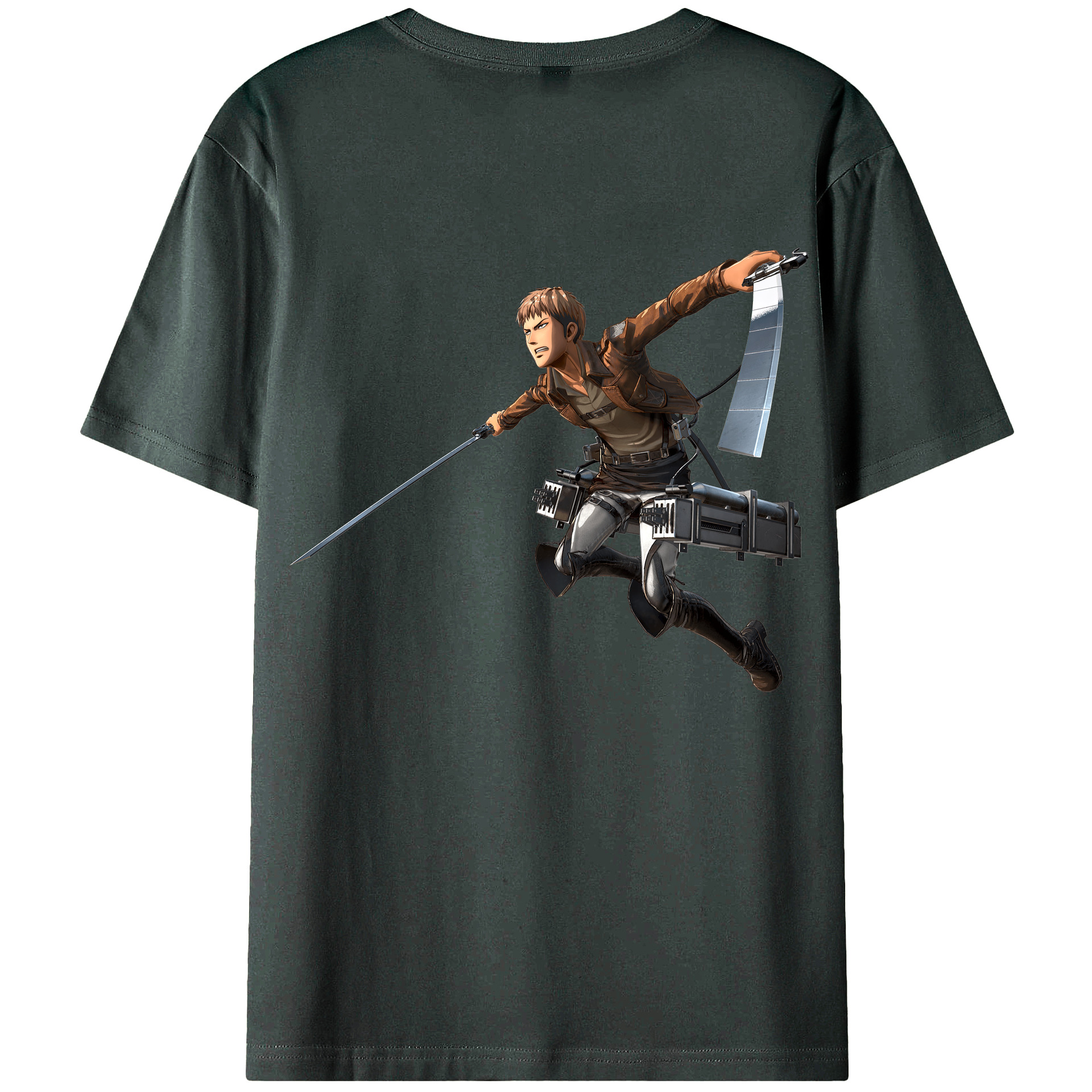 （画像用） 進撃の巨人 ジャン・キルシュタイン Attack on Titan Jean Kirstein 綿100％ メンズ半袖Tシャツ（バックプリント） 通気性